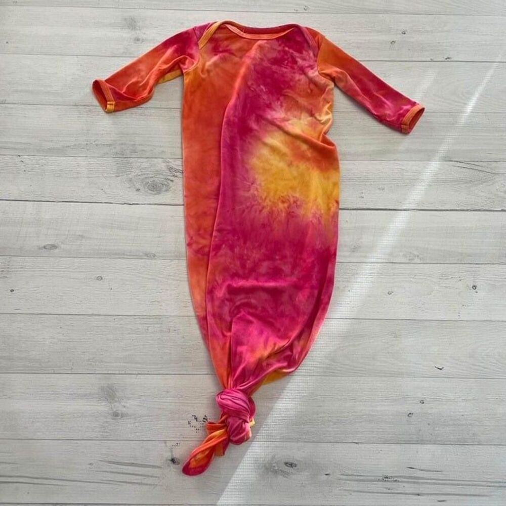 Cozys Baby Knotted Gown,‎ pink and orange, 0-3 months
